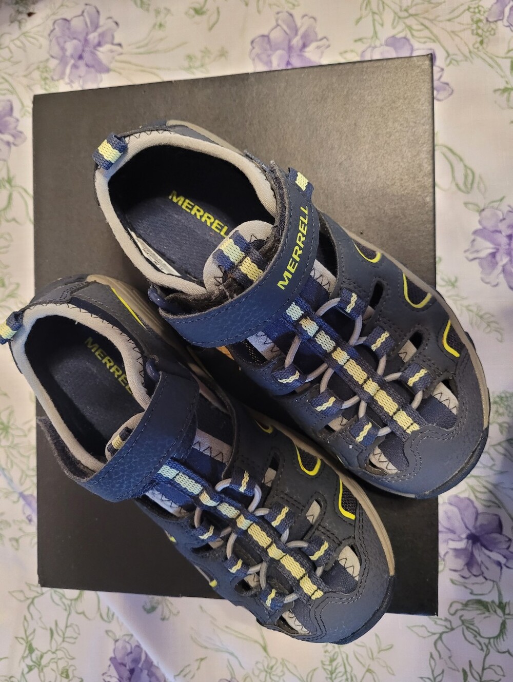 Merrell H2 Sandals Navy And Lime Green
